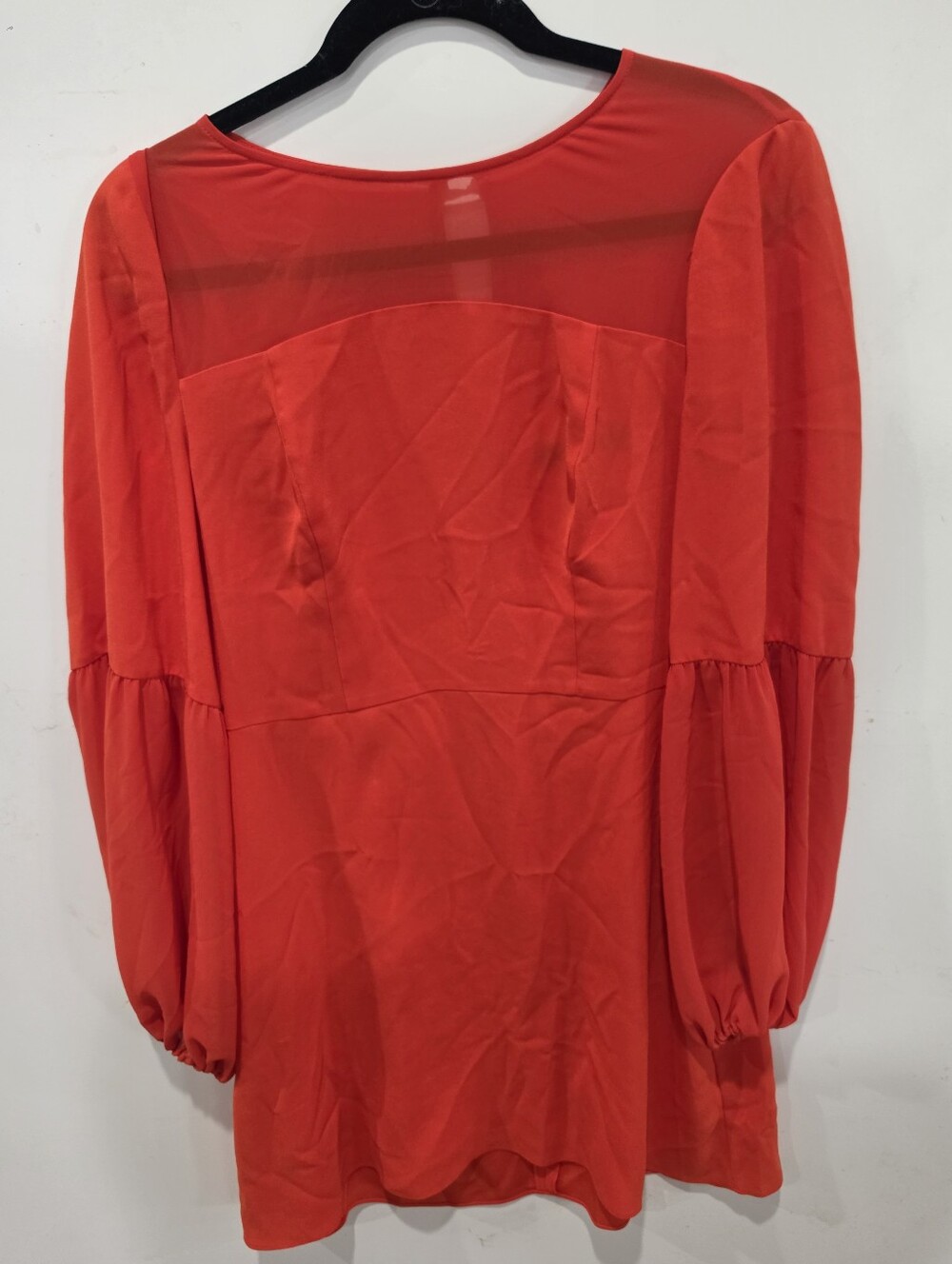BCBGMaxAzria Vibrant Red Long-Sleeve A-Line Dress Size M - Picture 5 of 13